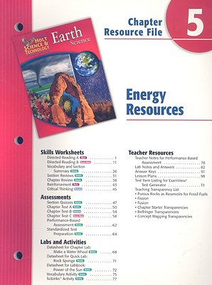 Book Holt Science & Technology Earth Science Chapter 5 Resource File: Energy Resources free
