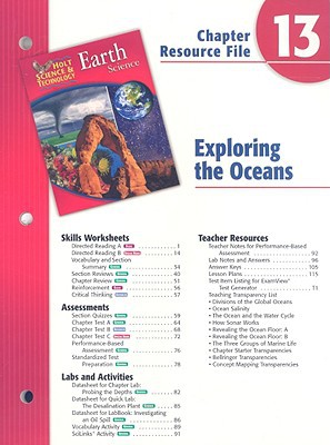 Book Holt Science & Technology Chapter 13 Resource File: Exploring the Oceans free