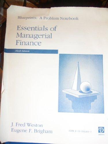 Book Blueprints :a problem notebook : Essentials of managerial finance free