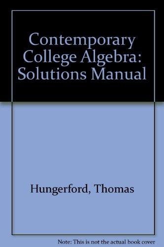 Book Student Solutions Manual for Hungerford’s Contemporary College Algebra: A Graphing Approach free
