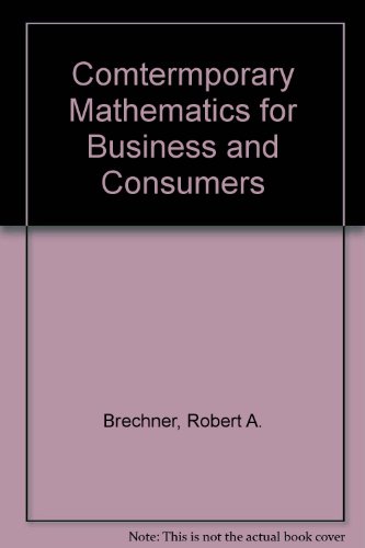 Book Comtermporary Mathematics For Business And Consumers free
