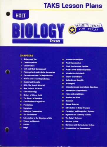 Book Holt Biology Texas Taks Lesson Plans free