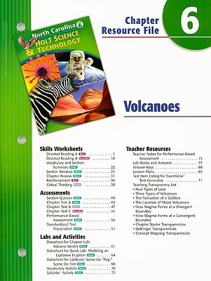 Book Holt Science & Technology North Carolina: Chapter Resource File, Chapter 6 Grade 6 Volcanoes free