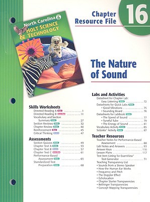 Book Holt Science & Technology North Carolina: Chapter Resource File, Chapter 16 Grade 6 The Nature Of Sound free