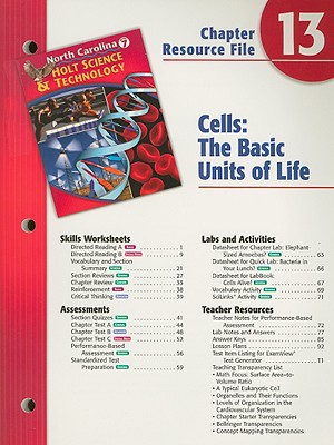 Book North Carolina Holt Science & Technology Chapter 13 Resource File: Cells: The Basic Units Of Life: Grade 7 free