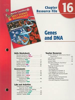 Book Holt Science & Technology North Carolina Chapter 16 Resource File: Genes And Dna, Grade 7 free