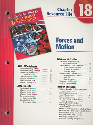Book North Carolina Holt Science & Technology Chapter 18 Resource File: Forces And Motion: Grade 7 free
