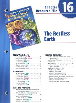 Book North Carolina Holt Science & Technology Chapter 16 Resource File: The Restless Earth free