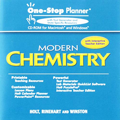 Book Holt Modern Chemistry: One-stop Planner Cd-rom With Examview Test Generator free