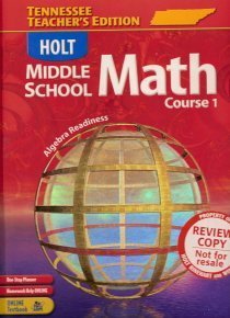 Book Holt Middle School Math, Course 1: Algebra Readiness, Teacher's Edition free