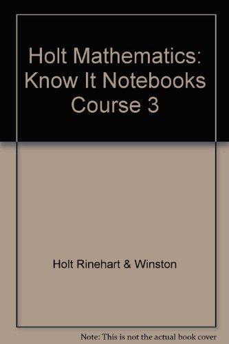 Book Holt Middle School Math: Know-It Notebook Course 3 free