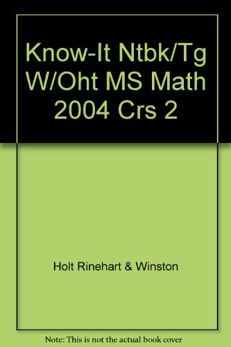 Book Holt Middle School Math: Know-It Notebook Teacher Guide Course 2 free