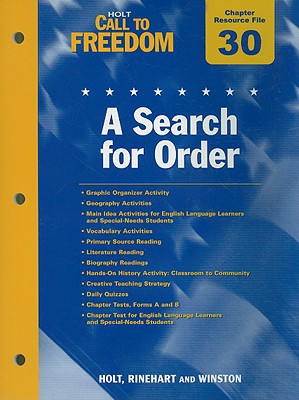 Book Holt Call To Freedom Chapter 30 Resource File: A Search For Order free