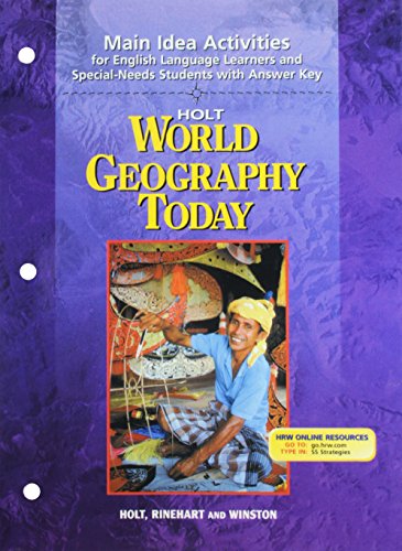Book HOLT World Geography Today: Main Idea Activities for English Language  Learners and Special-Needs Students with Answer Key free