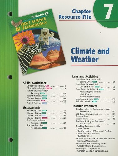 Book Indiana Holt Science & Technology Chapter 7 Resource File: Climate And Weather: Grade 6 free