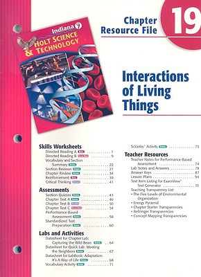 Book Indiana Holt Science & Technology Chapter 19 Resource File: Interactions of Living Things free