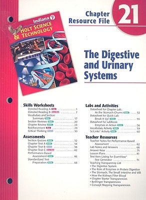 Book Indiana Holt Science & Technology Chapter 21 Resource File: The Digestive and Urinary Systems free