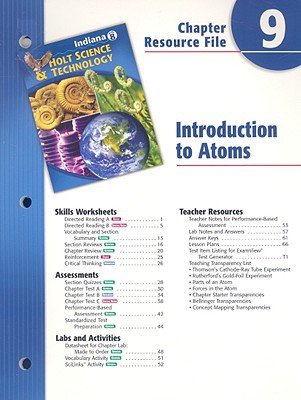 Book Indiana Holt Science & Technology Chapter 9 Resource File: Introduction To Atoms free
