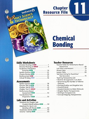 Book Indiana Holt Science & Technology Chapter 11 Resource File: Chemical Bonding free