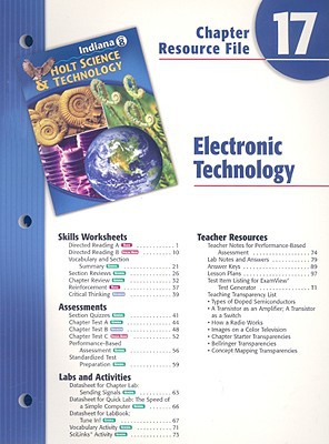 Book Indiana Holt Science & Technology Chapter 17 Resource File: Electronic Technology free