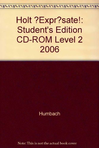 Book ¡Exprésate!: Student Edition on CD-ROM Level 2 free