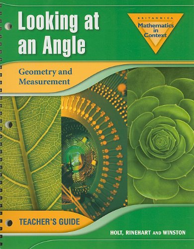 Book Holt Math In Context: Looking At An Angle Teachers Guide Grade 8 free