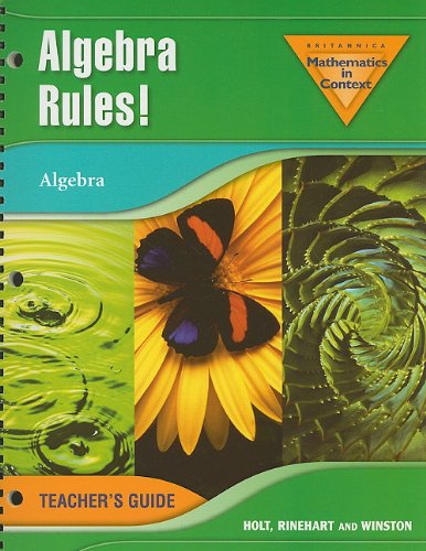 Book Holt Math in Context: Algebra Rules! Teachers Guide Grade 8 free