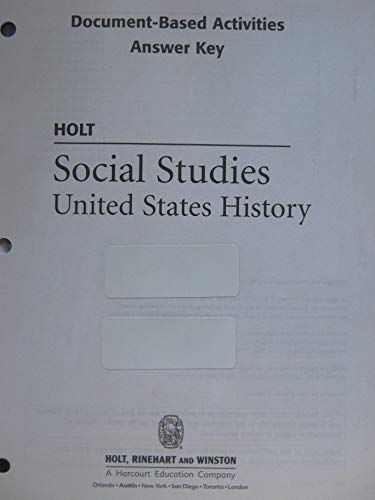 Book Document-Based Activities Answer Key Holt Social Studies: United States History free