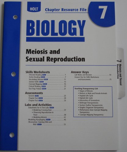 Book Biology: Meiosis and Sexual Reproduction, Chapter Resource File, No.7 free