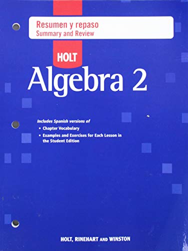 Book Holt Algebra 2: Resumen y Repaso (Summary and Review) Algebra 2 free