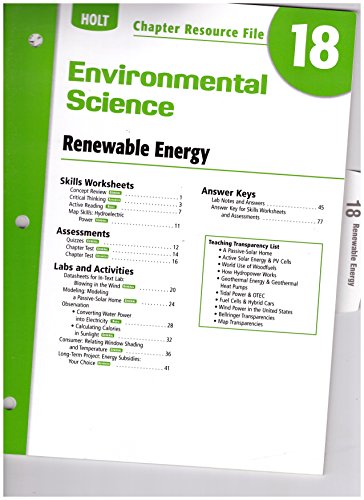 Book Ch Res File #18 Env Sci 2006 (Holt Environmental Science) free