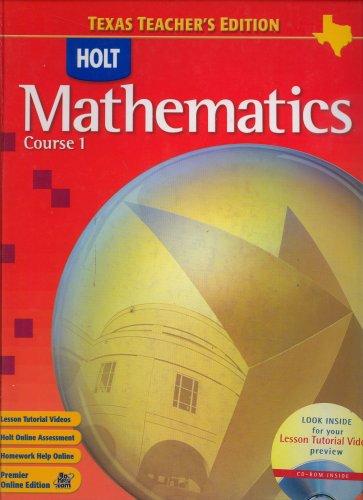 Book Holt Algebra 1, Teacher's Edition, Texas Edition, 9780030416590, 0030416590, 2007 free