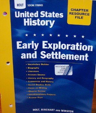 Book United States History California: Chapter 1 Resource File: Early Exploration And Settlement Grades 6-9 Early Exploration and Settlement free