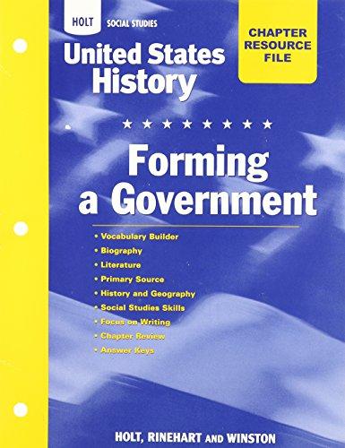 Book Crf Forming a Govt Hss: Us Hist 2006 (Holt United States History) free