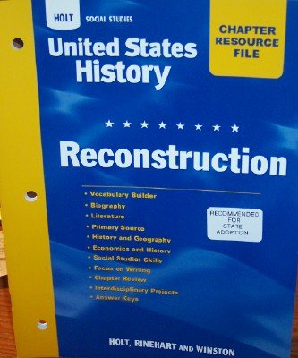 Book Crf Reconstruction Hss: Us Hist 2006 (Holt United States History) free Book Crf Reconstruction Hss: Us Hist 2006 (Holt United States History) free