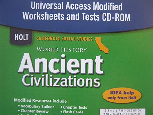 Book Holt World History California: Universal Worksheets/test Cd-rom Grades 6-8 Ancient Civilizations free