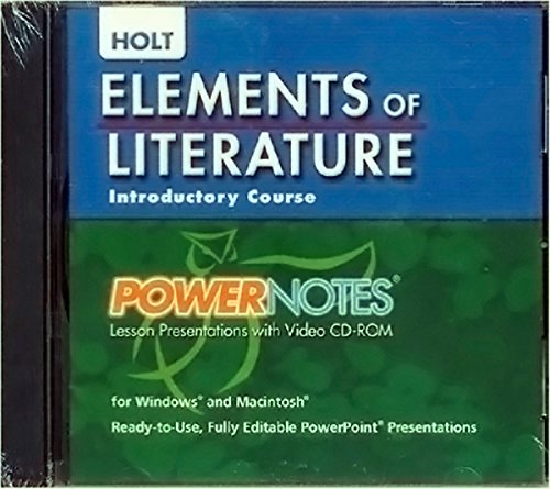 Book Elements of Literature: PowerNotes Lesson Presentation CDROM Grade 6 Introductory Course free