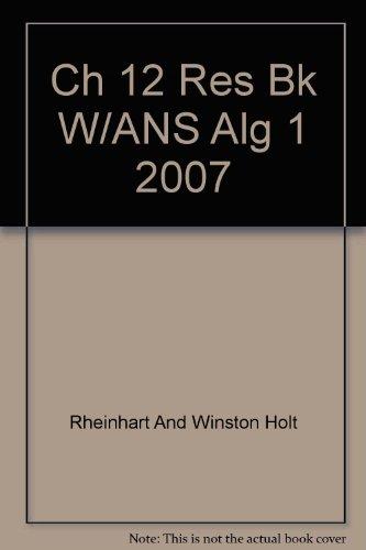 Book Holt Algebra 1: Resource Book with Answers: Chapter 12 free