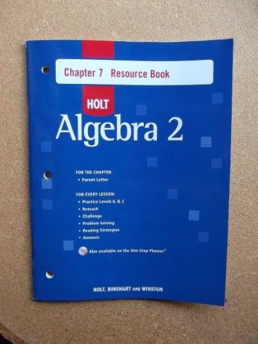 Book Holt Algebra 2: Resource Book With Answers: Chapter 7 free