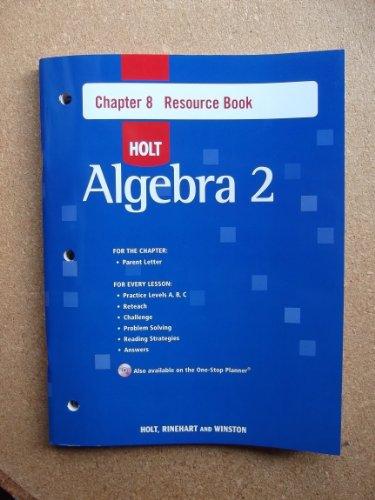 Book Holt Algebra 2: Resource Book With Answers: Chapter 8 free