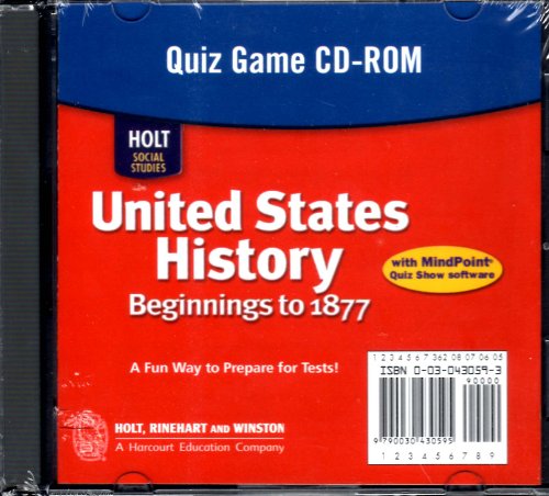 Book Holt United States History: Quiz Game Grades 6-9 Beginnings To 1877 free