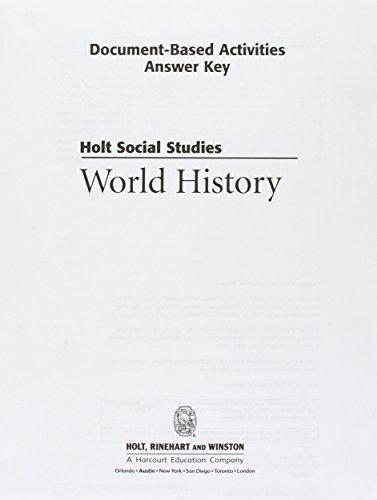 Book World History and Geography: Document-Based Questions Activities Answer Key free