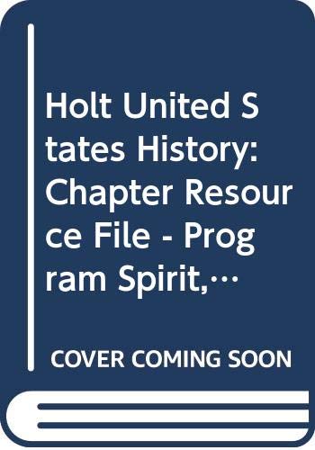 Book Holt United States History: Chapter Resource File - Program Spirit Grades 6-9 free