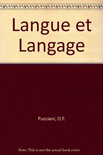 Book Langue Et Langage (french Edition) free