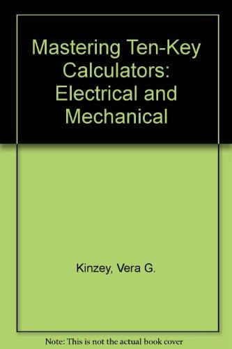 Book Mastering Ten-key Calculators: Electrical And Mechanical free