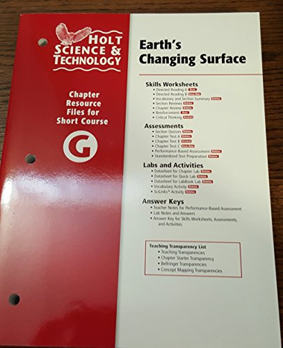 Book Holt Science & Technology: Chapter Resource Files for Earth's Changing Surface Short, Course G free