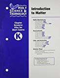 Book Holt Science & Technology: Chapter Resource File K: Introduction to Matter free