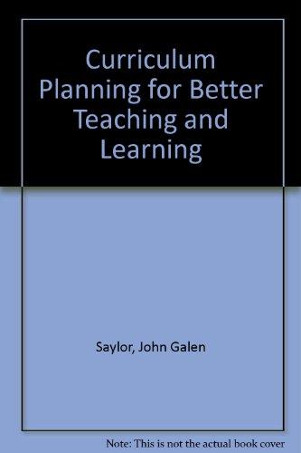 Book Curriculum Planning for Better Teaching and Learning free