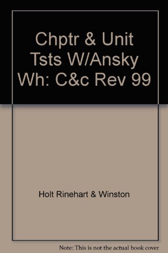 Book Holt World History, Continuity And Change: Chapter And Unit Tests With Answer Key free