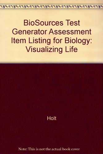 Book BioSources Test Generator Assessment Item Listing for Biology: Visualizing Life free